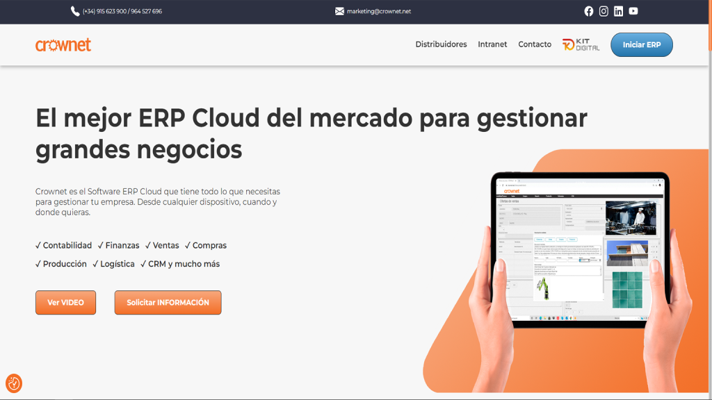Crownet ERP Cloud Home Page
