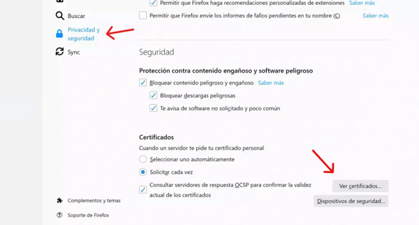 certificado digital firefox